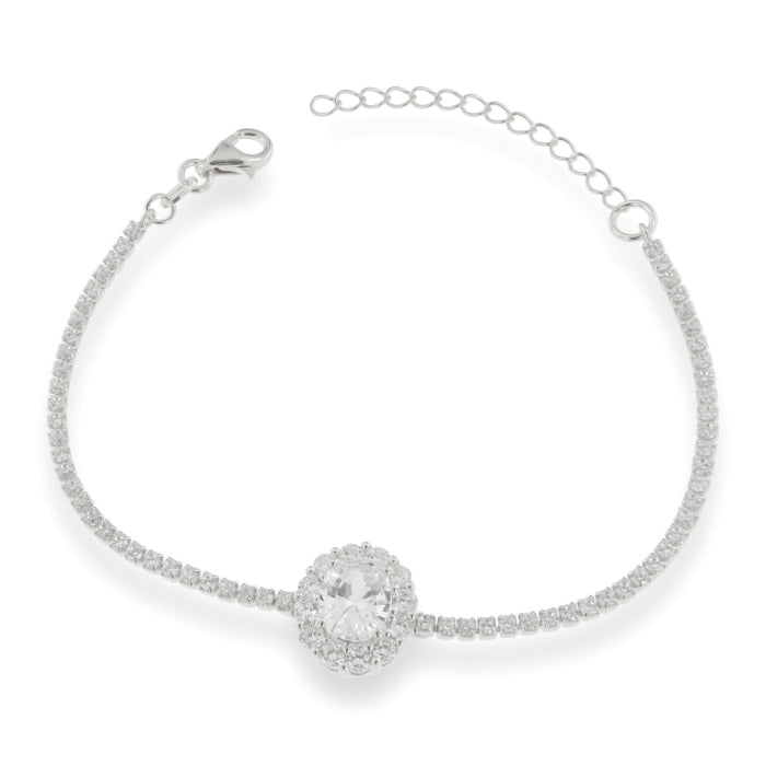 Silver CZ Centrepiece Bracelet | 16+3cm - John Ross Jewellers