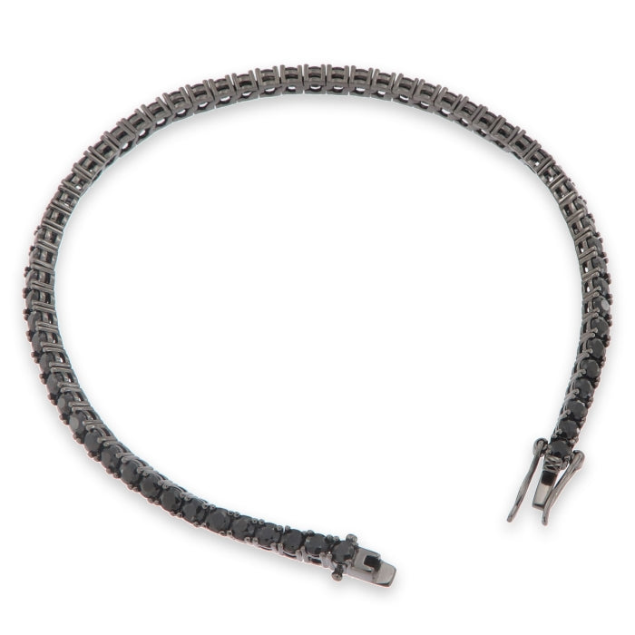 Black Silver CZ Tennis Bracelet - John Ross Jewellers