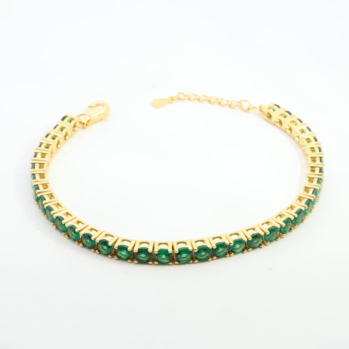 Sunshine CZ Tennis Bracelet | 4mm Green - John Ross Jewellers