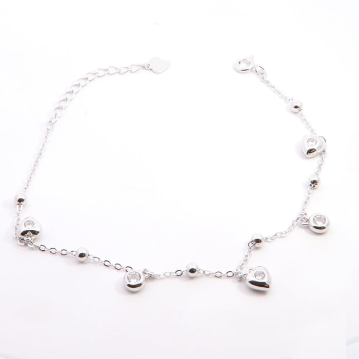 Silver Heart Charm Bracelet - John Ross Jewellers