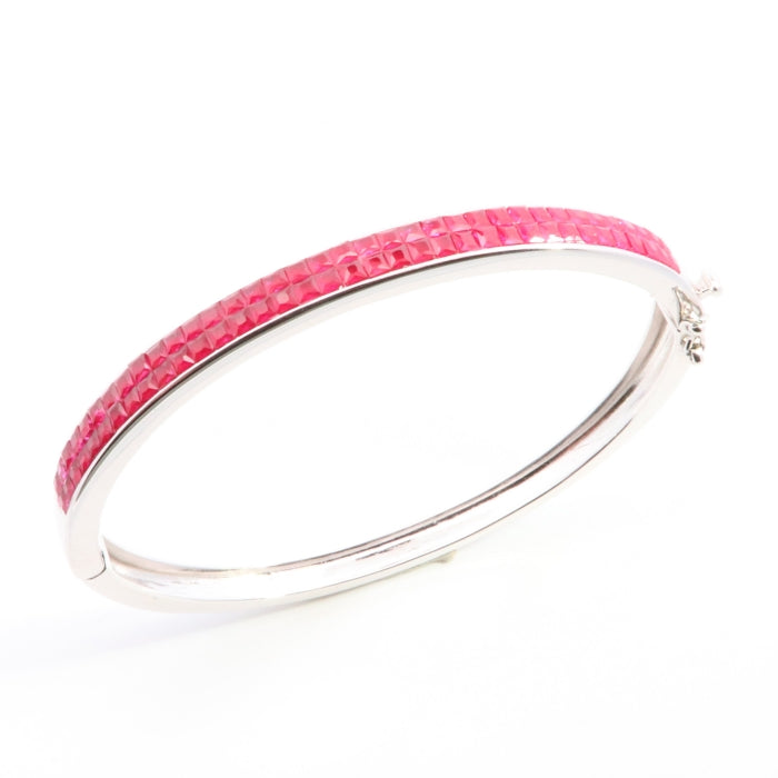 Silver CZ Bangle | Ruby Red