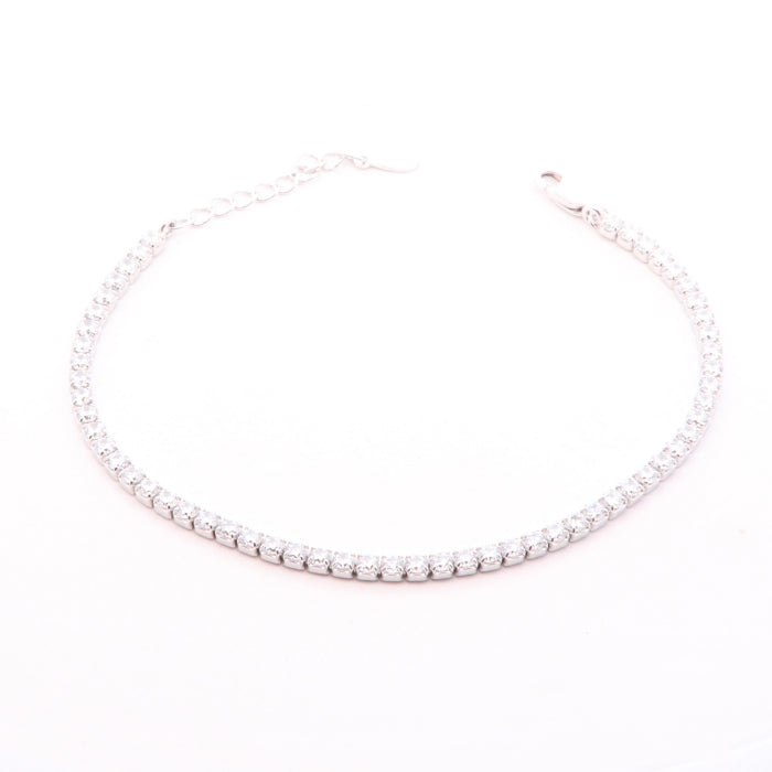 Silver 2.5mm CZ Tennis Bracelet | 16.5+3cm - John Ross Jewellers