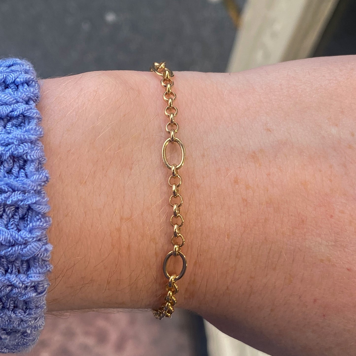 9ct Gold Belcher & Oval Bracelet - John Ross Jewellers