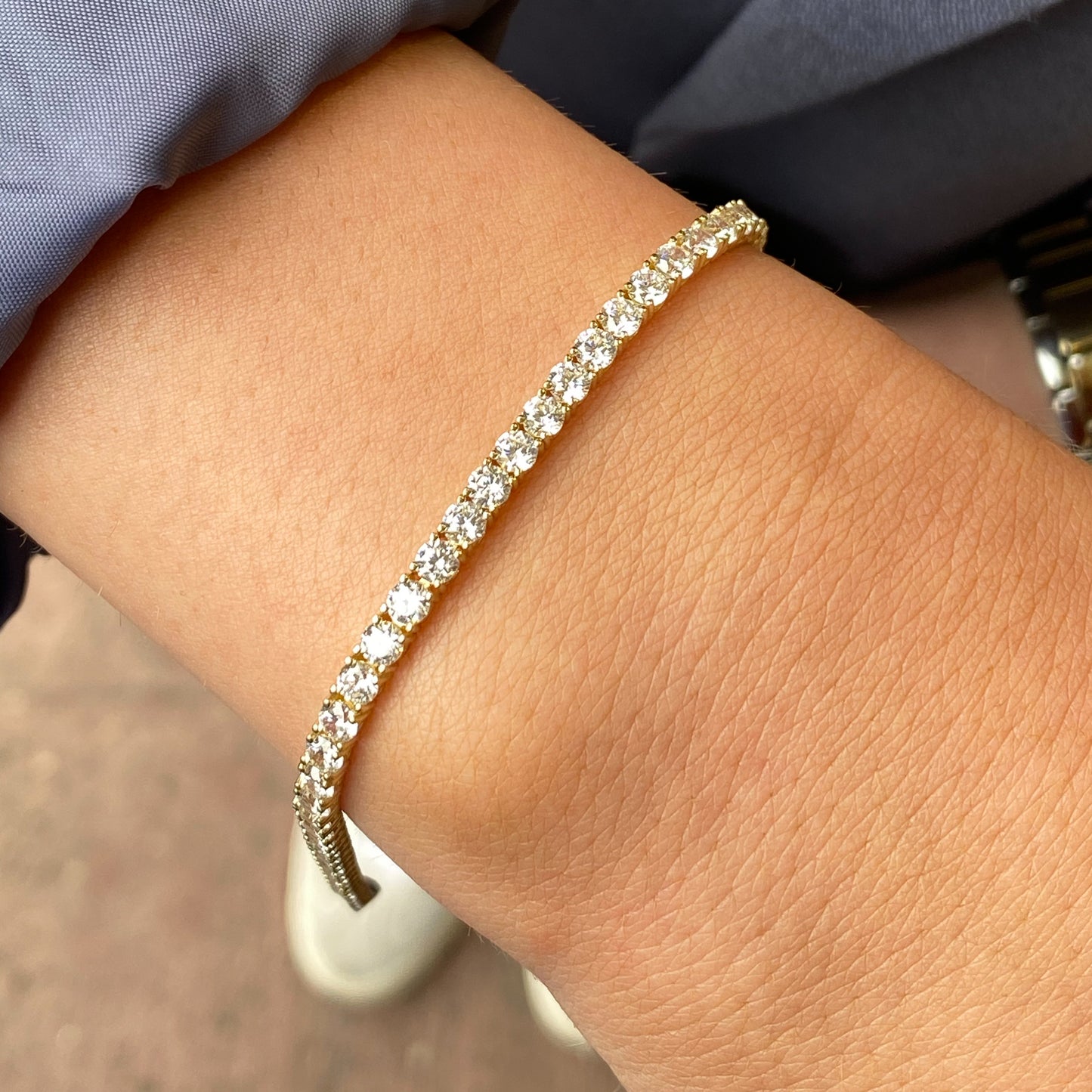 9ct Gold Claw Set CZ Line Bracelet - John Ross Jewellers