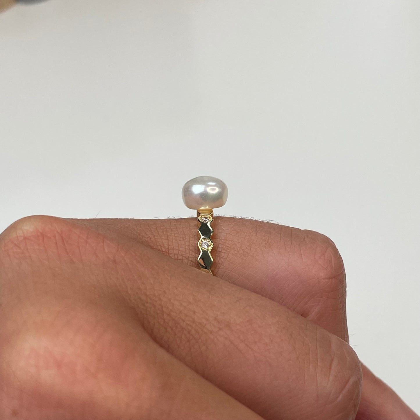 Sunshine Freshwater Pearl & CZ Ring | 8mm - John Ross Jewellers