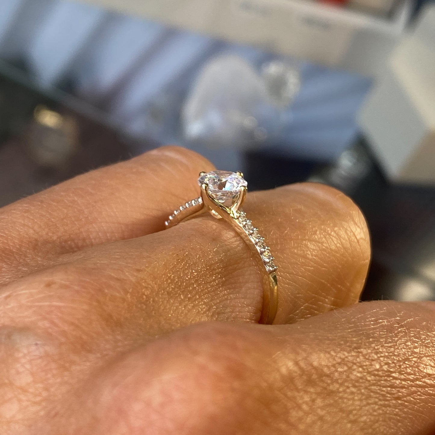 9ct Gold CZ Solitaire Ring - John Ross Jewellers