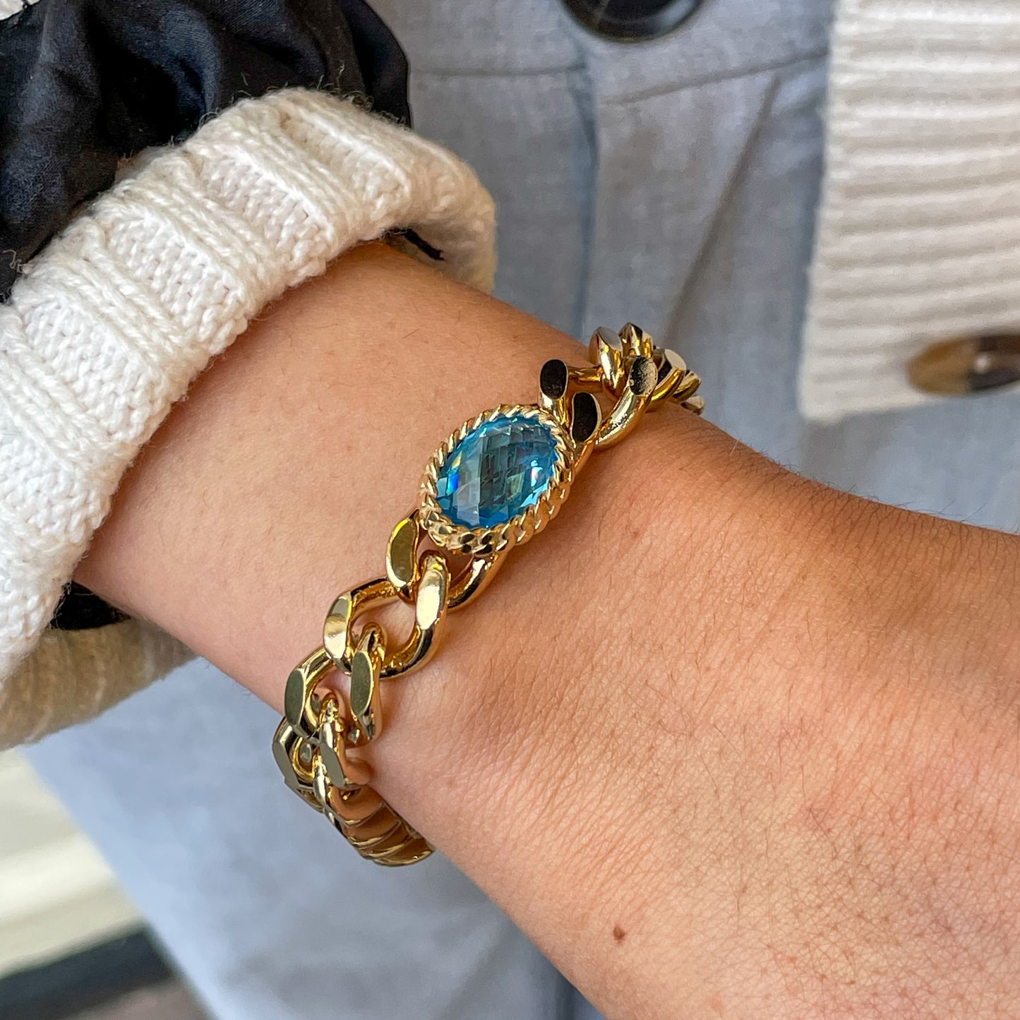 REBECCA Cocktail Bracelet With Seafoam Stone - John Ross Jewellers