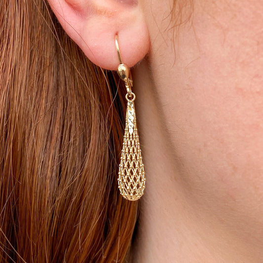9ct Gold Drop Earrings - German Wires