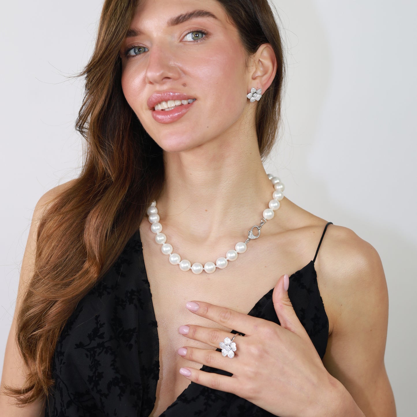 Silver CZ Flower Stud Earrings - John Ross Jewellers