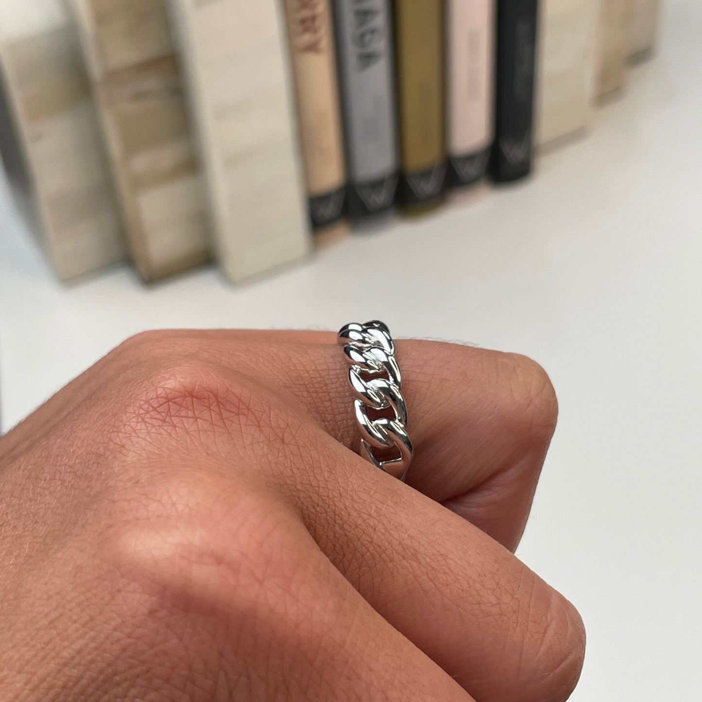 Silver Chunky Chain Ring - John Ross Jewellers