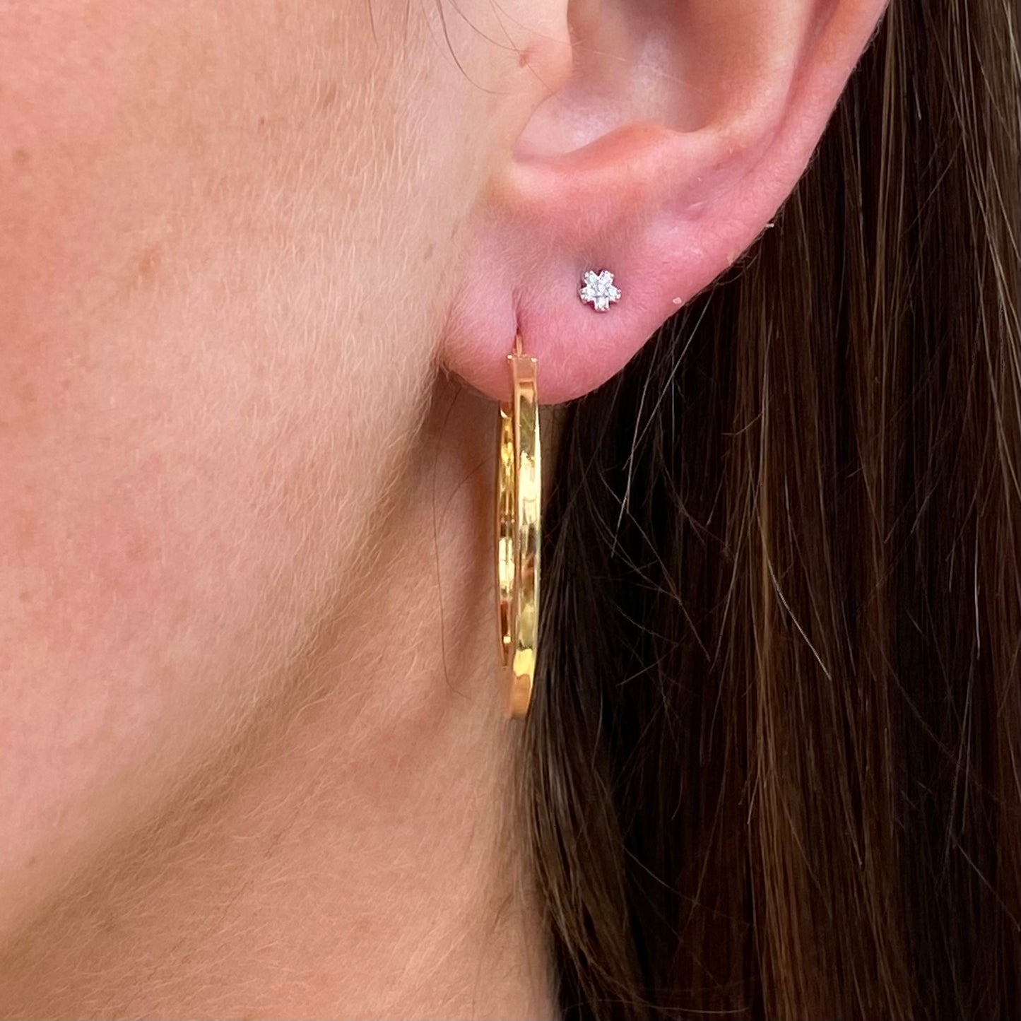 SUNSHINE Greek Pattern Hoop Earrings | 30mm