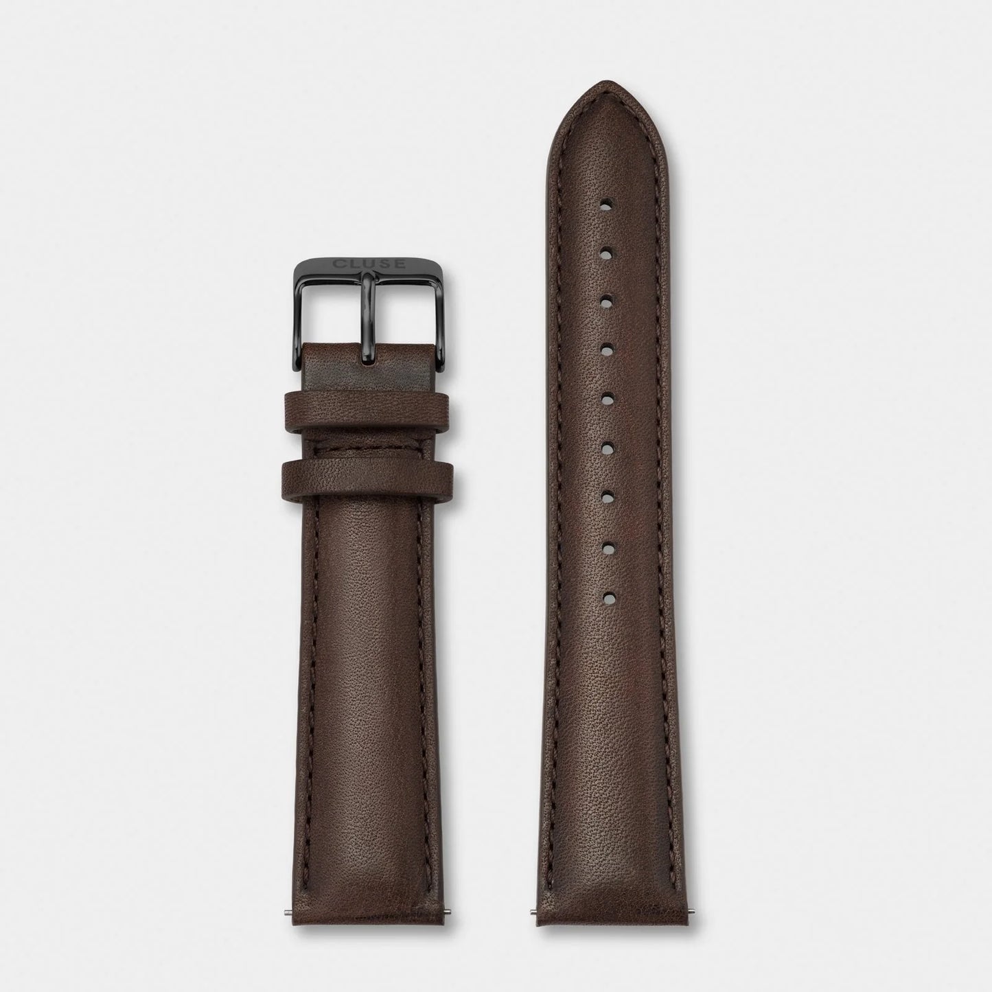 CLUSE 20mm Strap Dark Brown/Black Leather - John Ross Jewellers