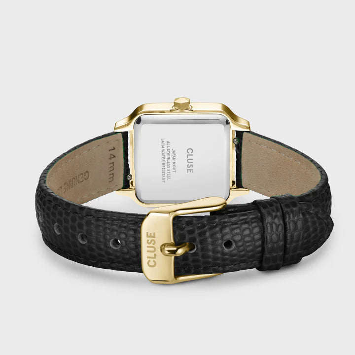 CLUSE Gracieuse Petite Leather Gold/Black Lizard - John Ross Jewellers