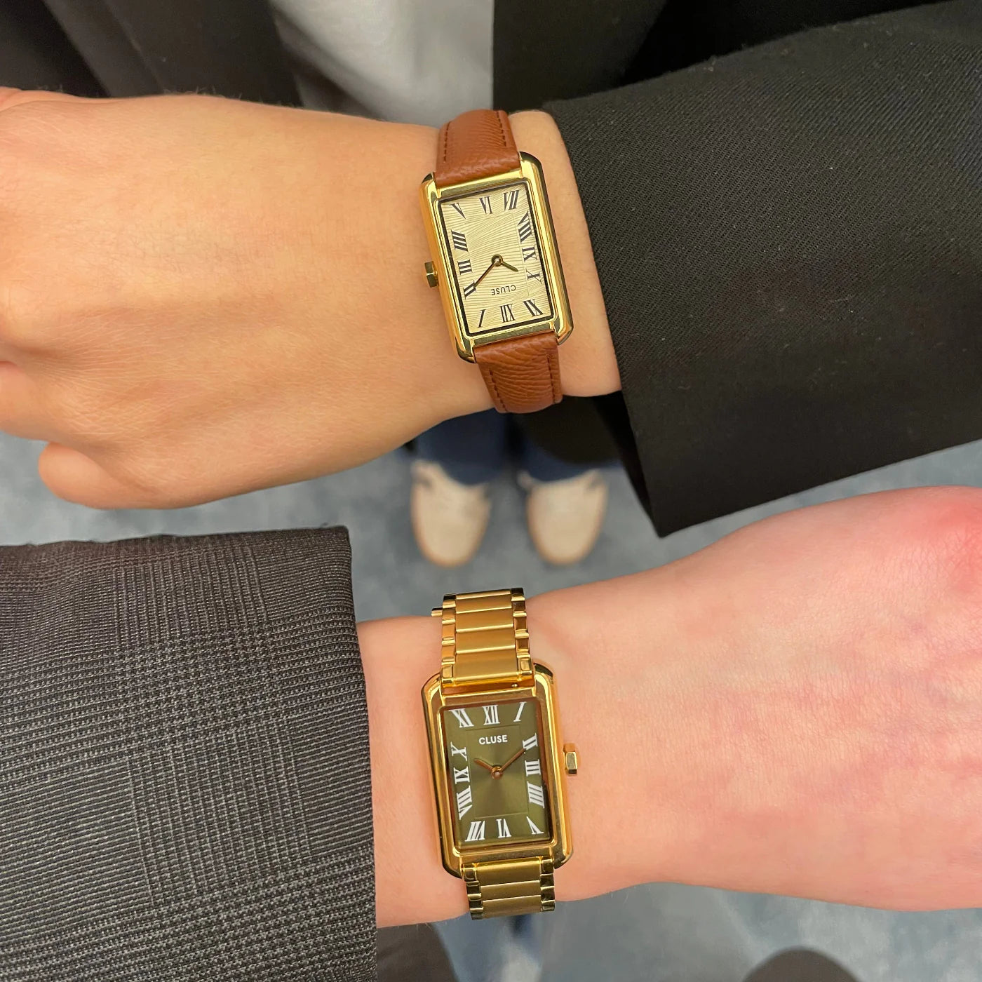 CLUSE Belisenna Leather Gold with Sand Texture/Nutshell - John Ross Jewellers