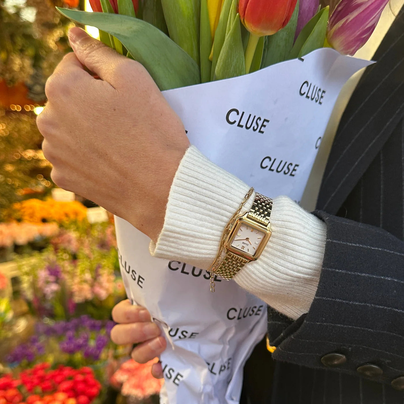 CLUSE Gracieuse Mini Gold/White - John Ross Jewellers