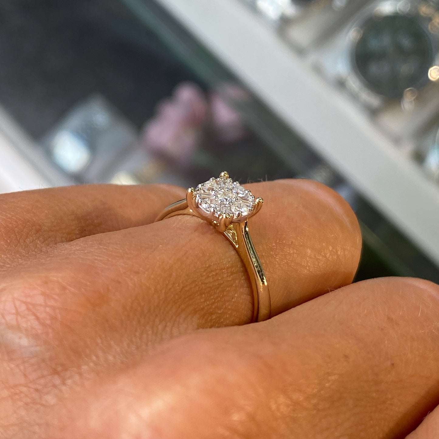 9ct Gold Diamond Solitaire Cluster Engagement Ring | 0.31ct - John Ross Jewellers