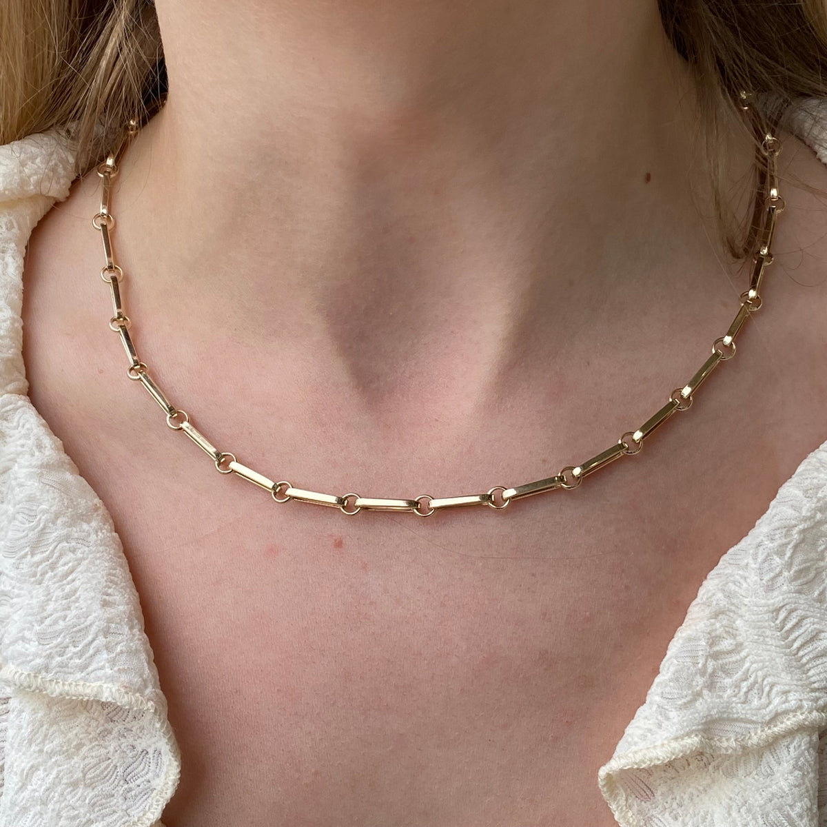 9ct Gold Paper Link Necklace | 46cm