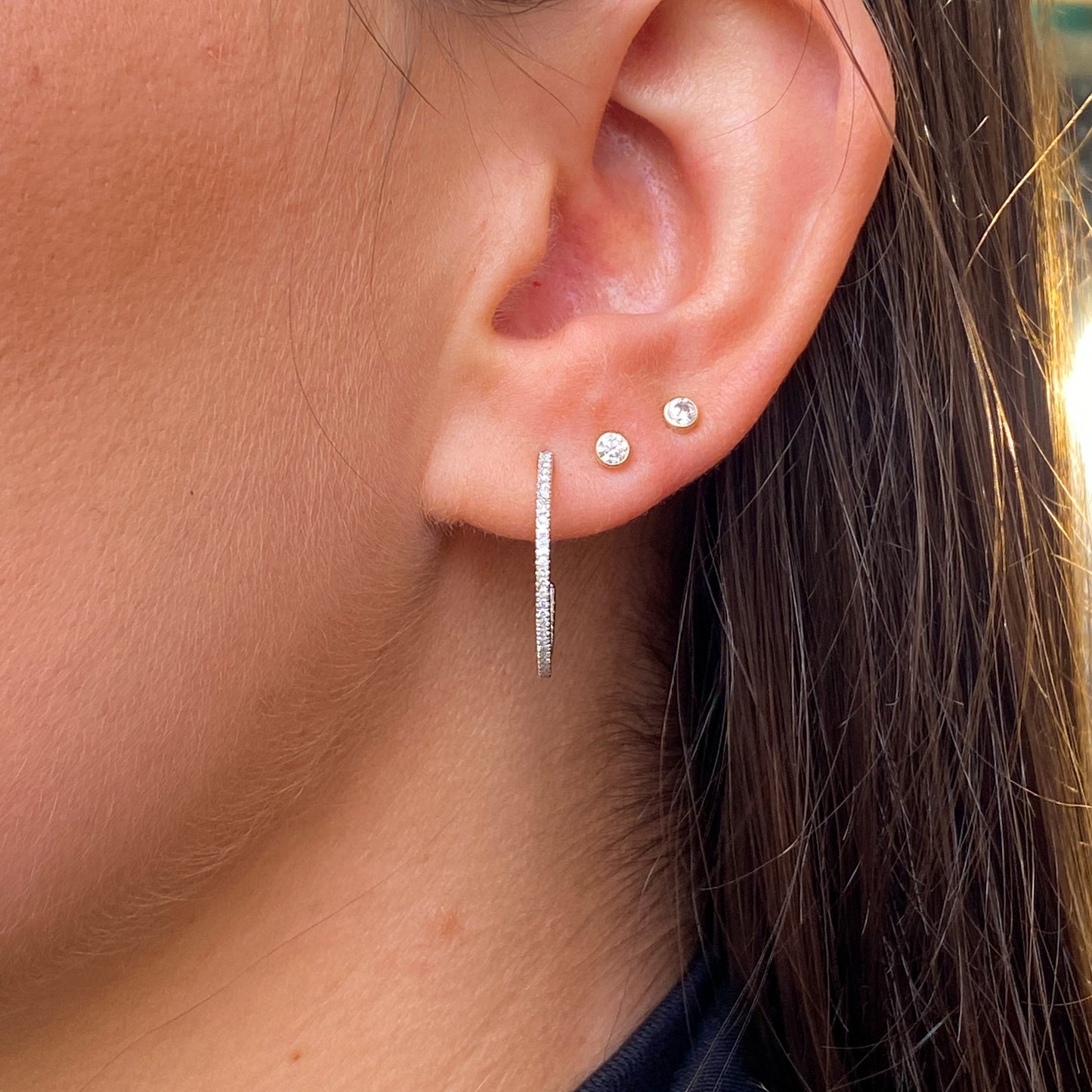 9ct Gold Diamond Hoop Earrings | 0.25ct - John Ross Jewellers