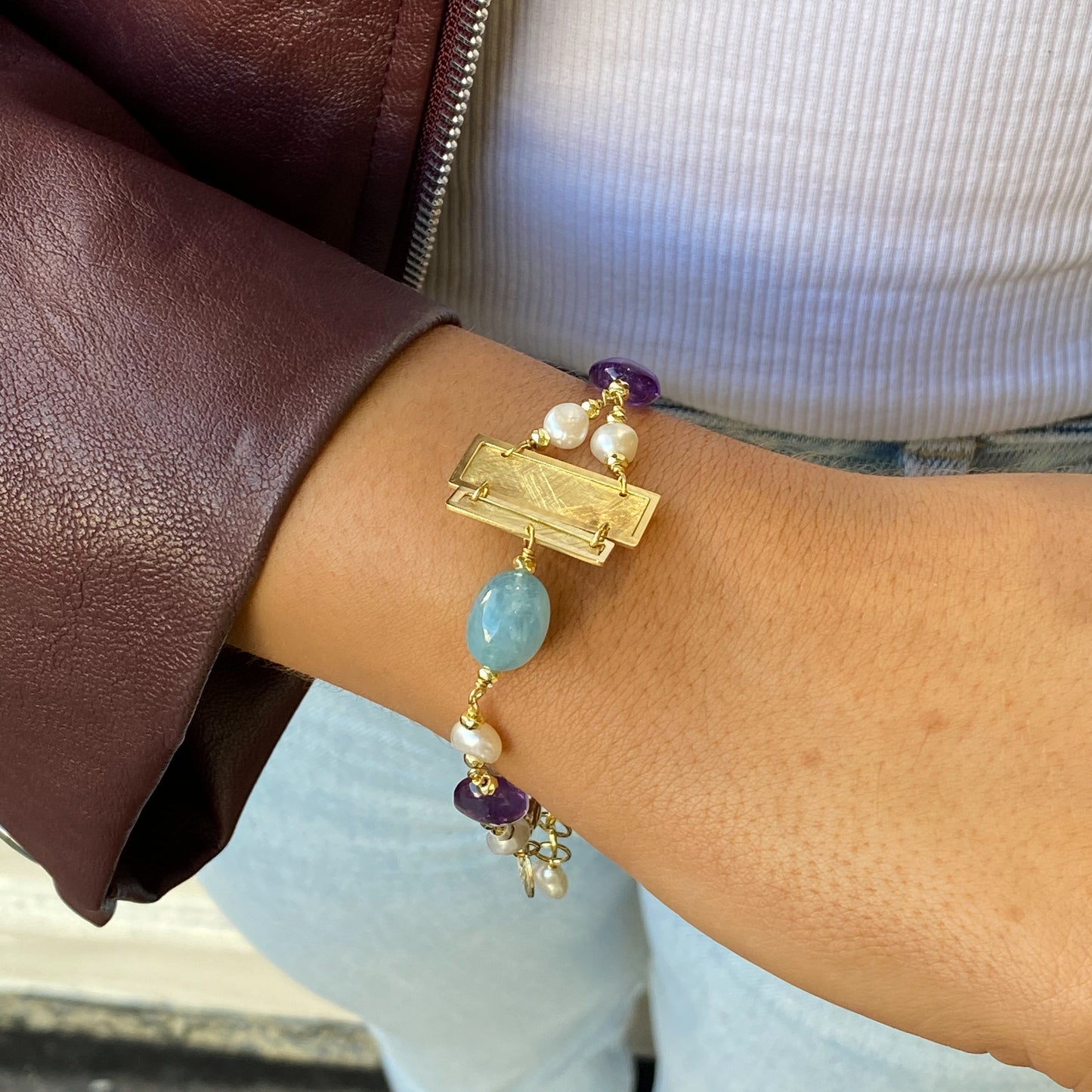 Baroque Bracelet | Istro | Amethyst - John Ross Jewellers