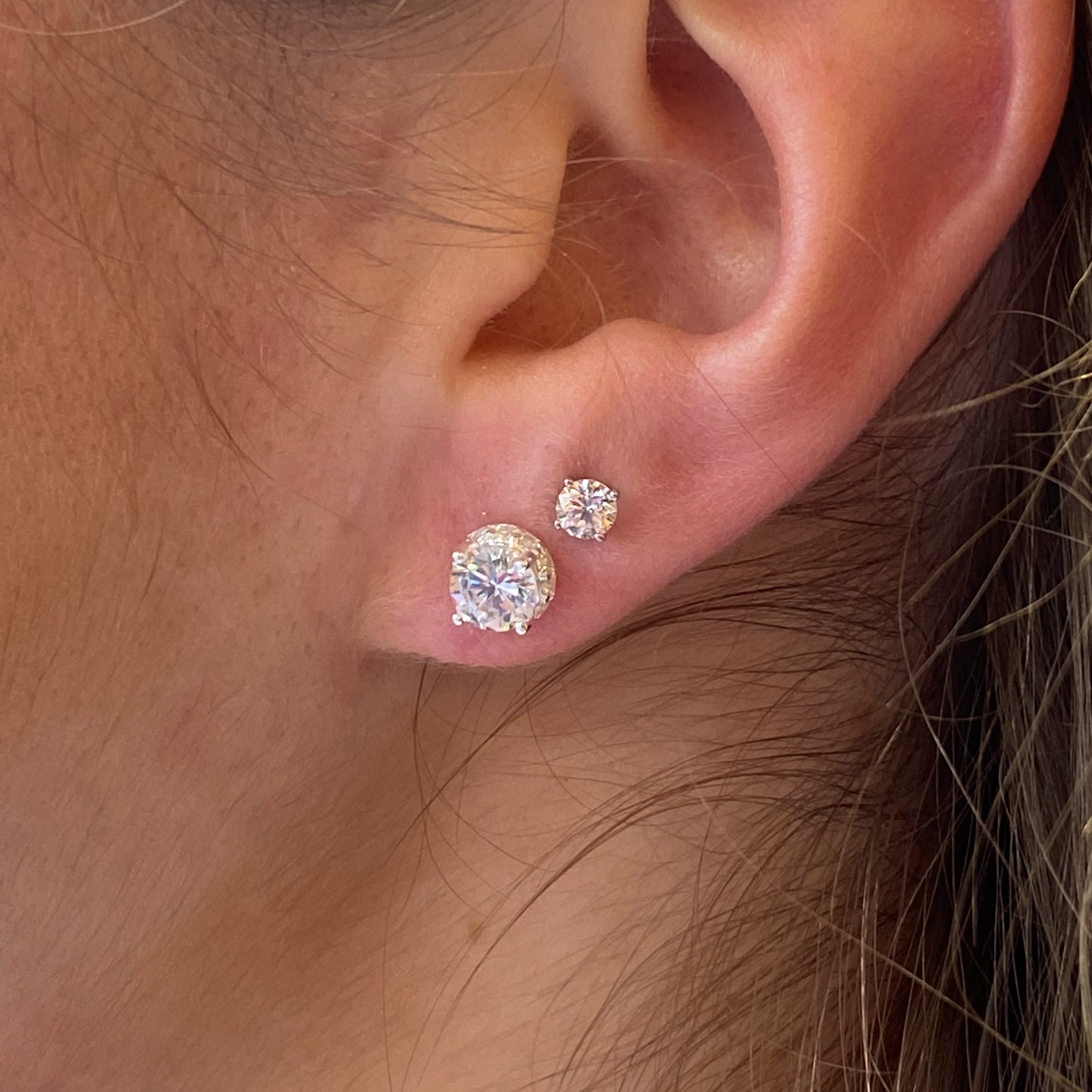 Silver Galleried Round CZ Stud Earrings | 6mm - John Ross Jewellers