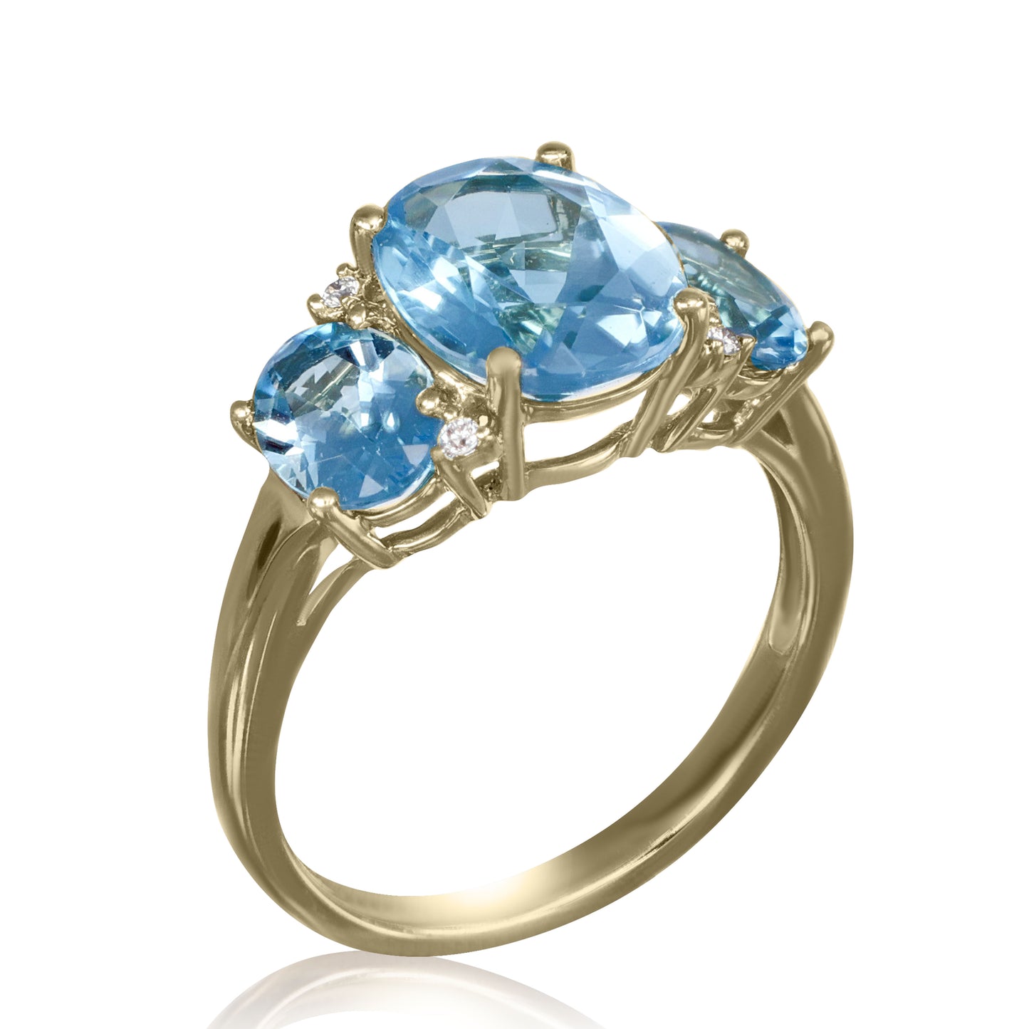 Blue Topaz Trilogy Ring | The Colour Drop - John Ross Jewellers