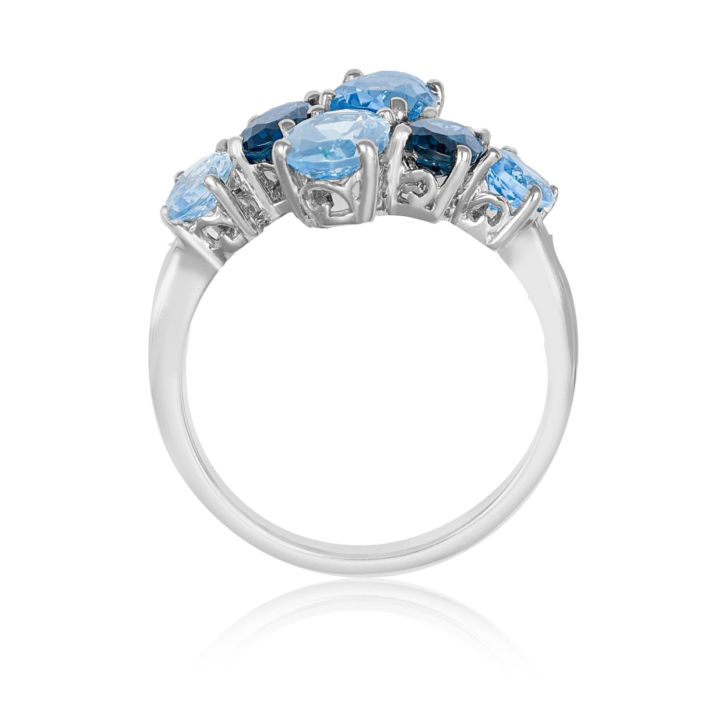 Blue Topaz Crossover Statement Band Ring | The Colour Drop - John Ross Jewellers