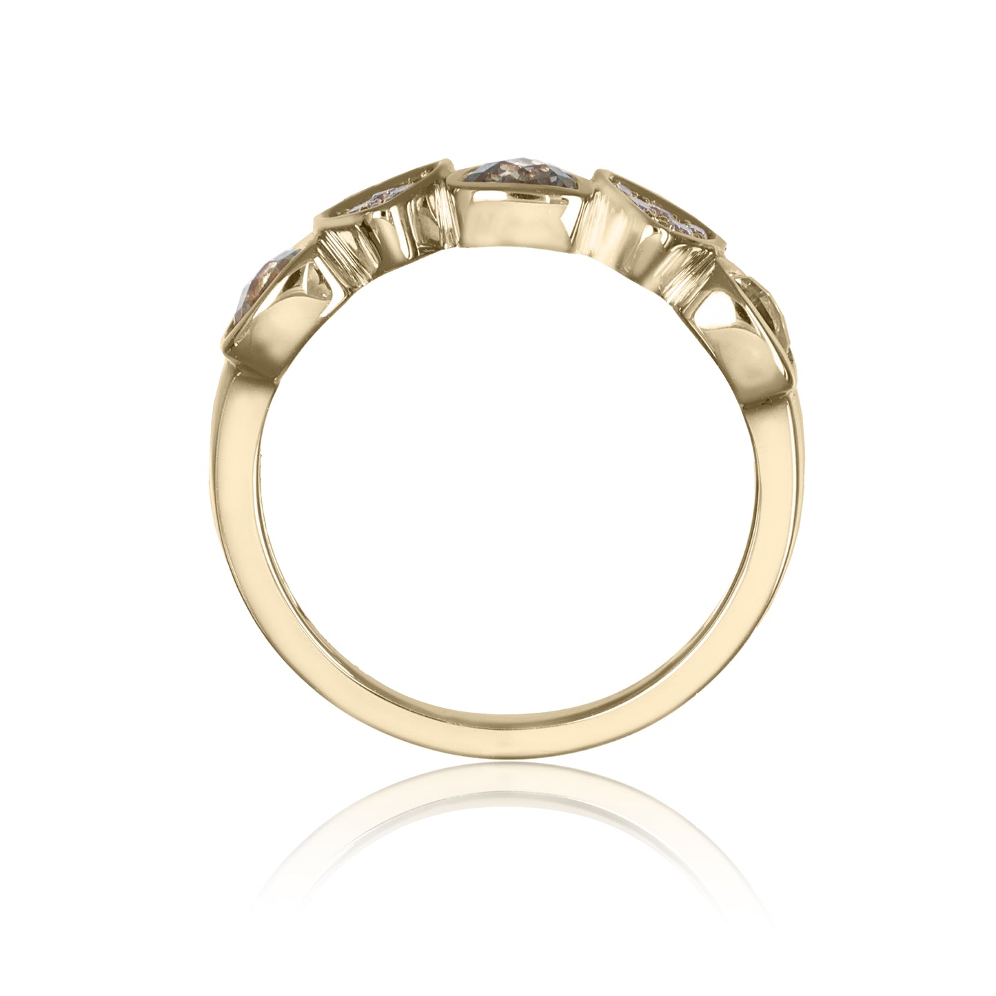 Green Amethyst & Diamond Band Ring | The Colour Drop - John Ross Jewellers