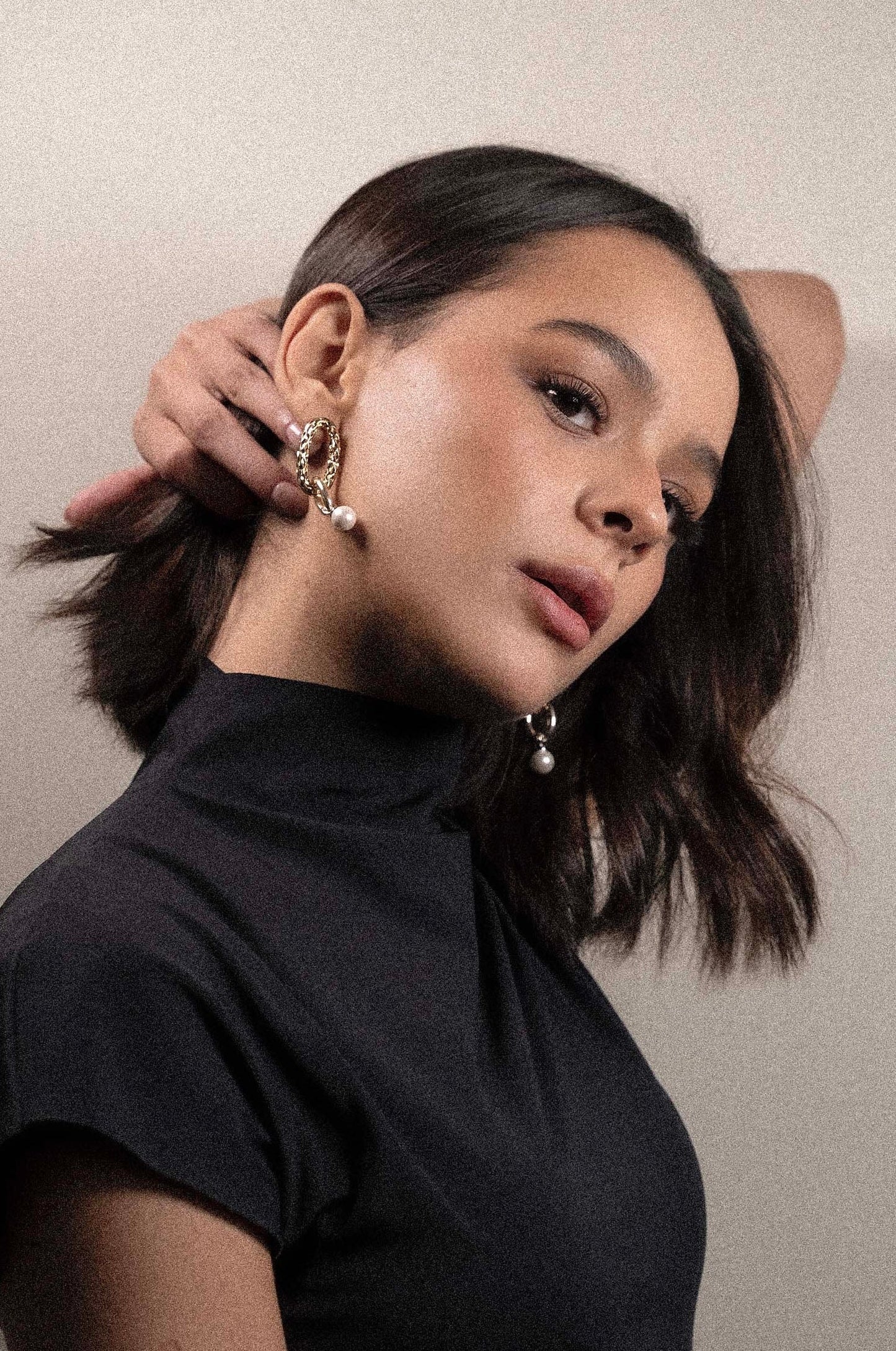 REBECCA Diva - Silver Pearl Drop Earrings - John Ross Jewellers