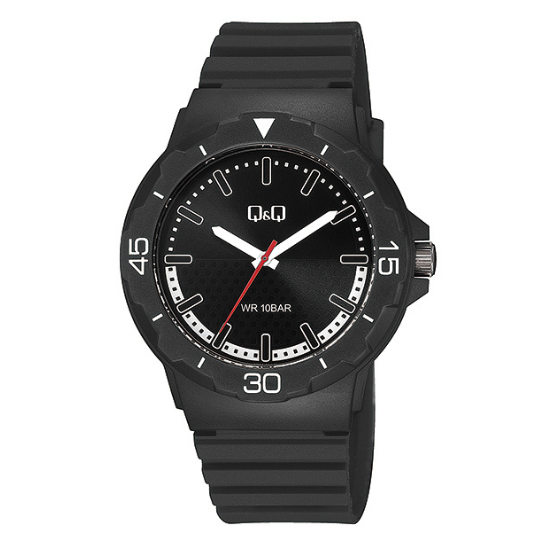 Q&Q Gents Black Silicone Watch - John Ross Jewellers