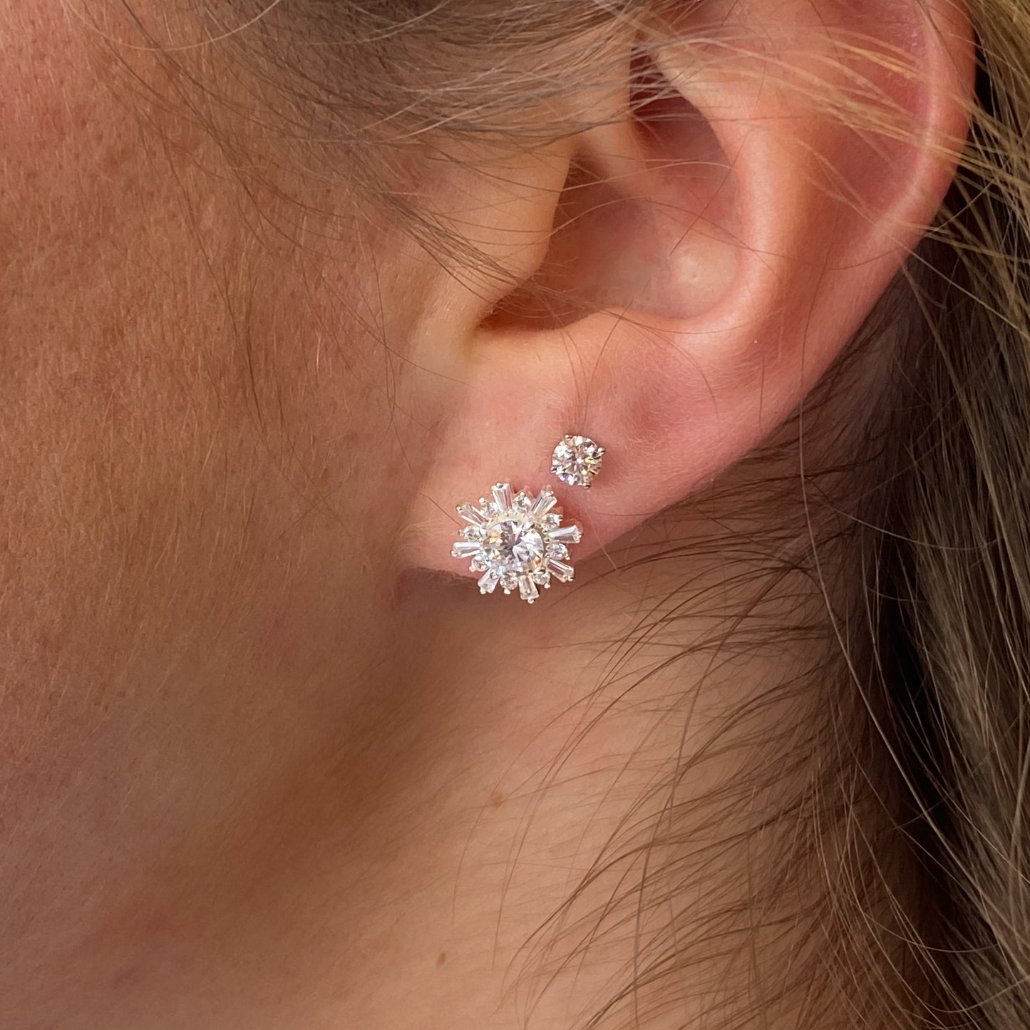 Silver CZ Frost Stud Earrings - John Ross Jewellers