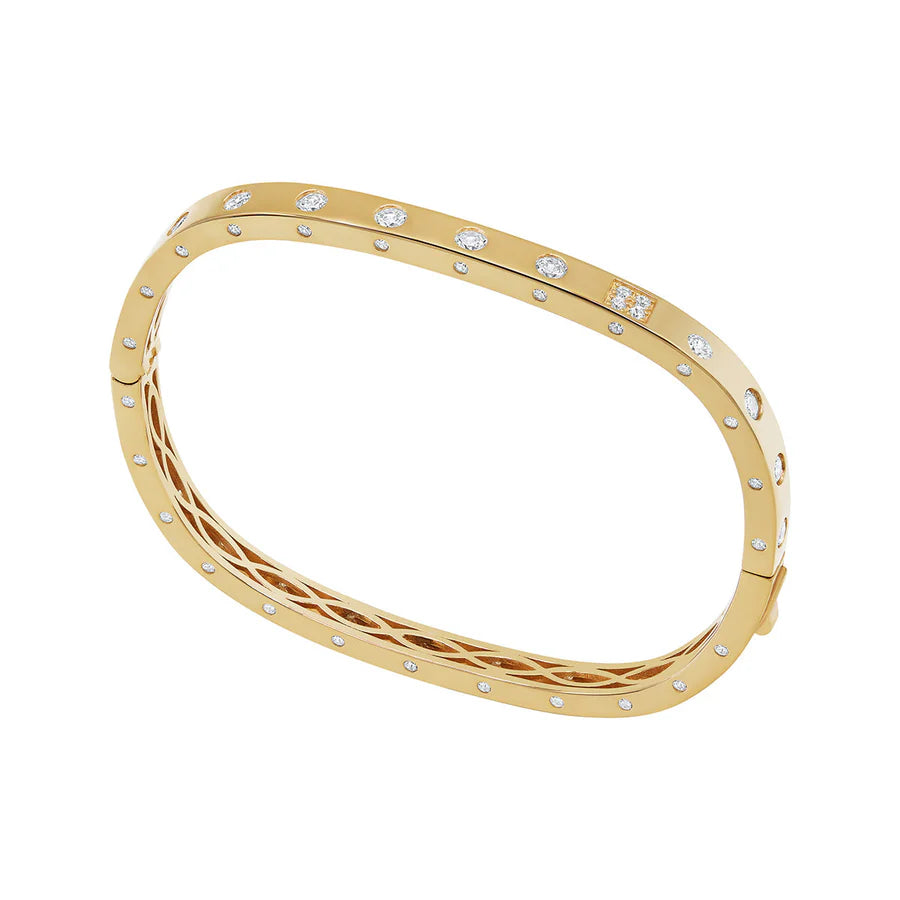 Sunshine CZ Studded Rectangle Bangle - John Ross Jewellers
