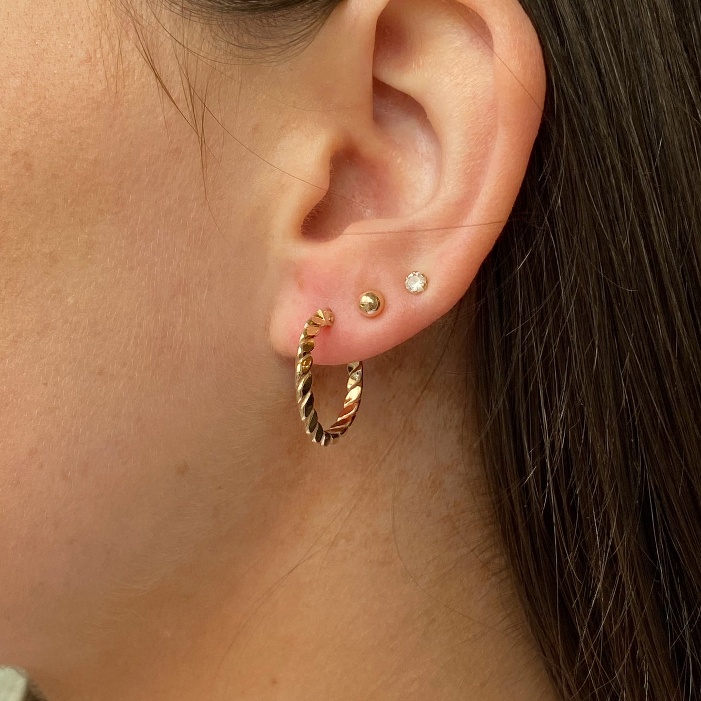 9ct Gold Braided Creole Hoop Earrings | Round - John Ross Jewellers