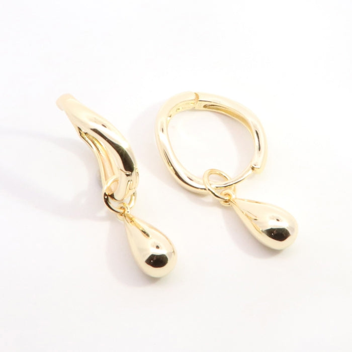 Sunshine Teardrop Charm Hoop Earrings - John Ross Jewellers