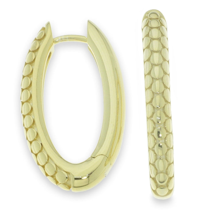 Sunshine Textured Oval Hoop Earrings - John Ross Jewellers