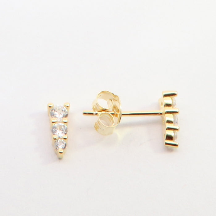 Sunshine CZ Graduated Climber Stud Earrings - John Ross Jewellers