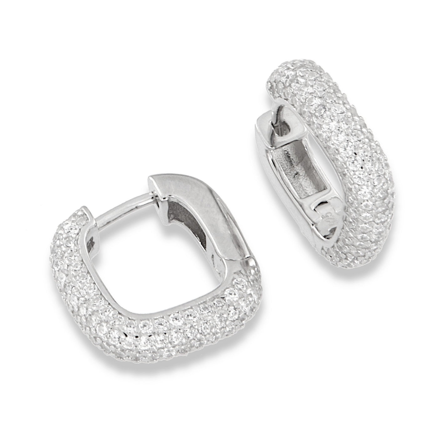 Silver Ombré Hoop Earrings | 15mm Sky Blue - John Ross Jewellers