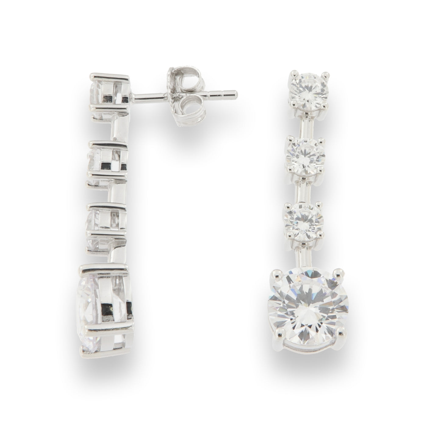 Silver Astrid CZ Drop Earrings - John Ross Jewellers