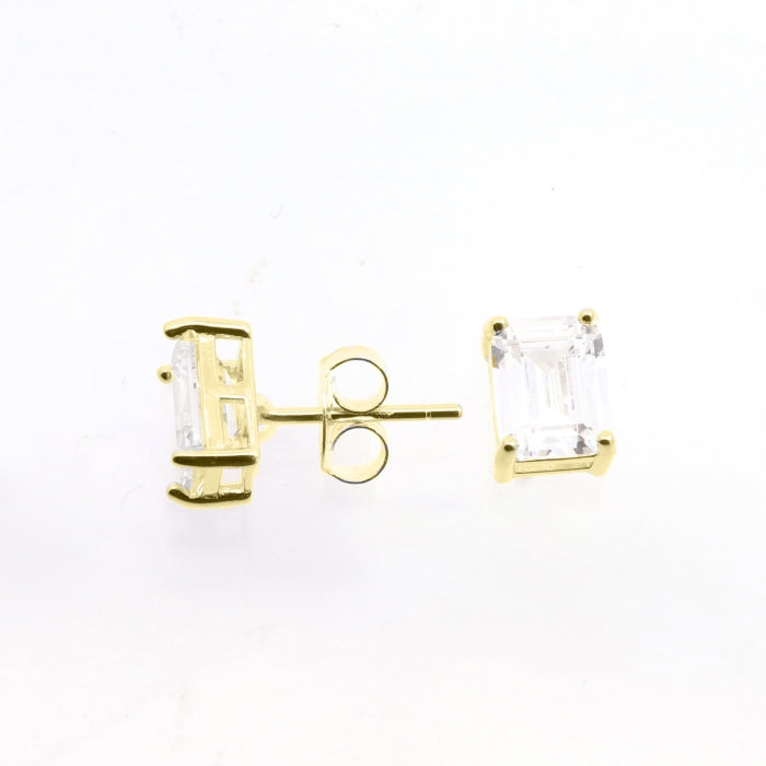 Sunshine Emerald Cut Stud Earrings
