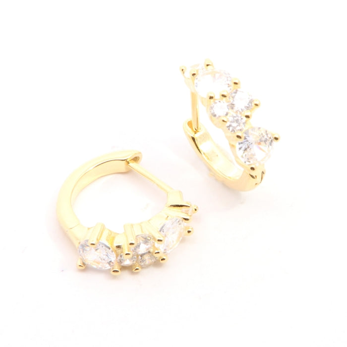 Sunshine Chunky CZ Huggie Hoop Earrings