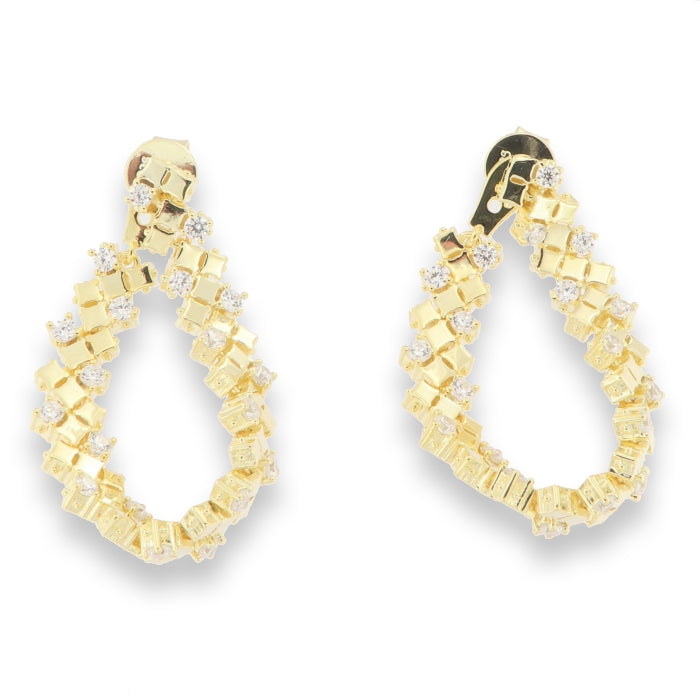 Sunshine CZ Geometric Flexi Hoop Earrings - John Ross Jewellers
