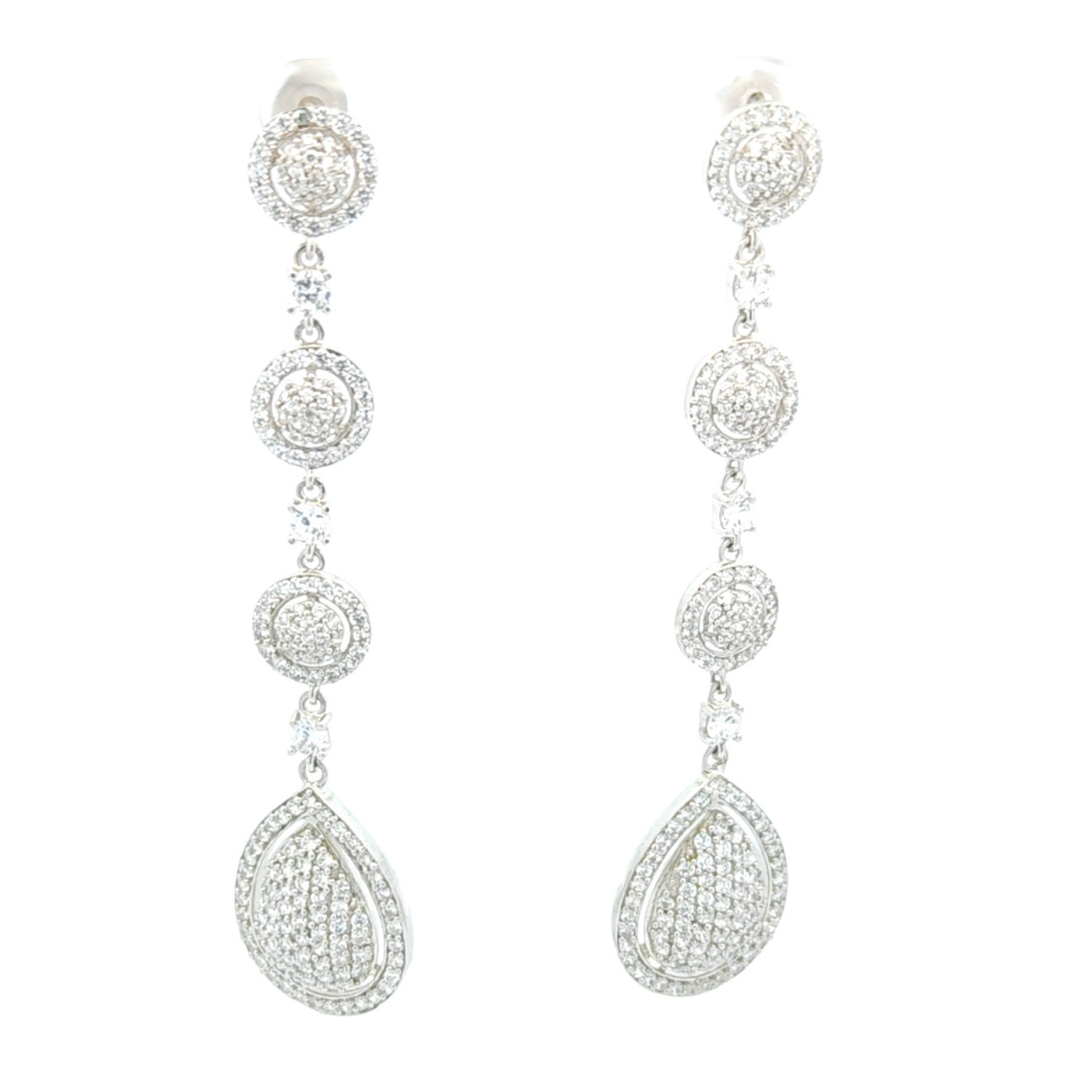 Silver Harriet Long Drop Earrings - John Ross Jewellers