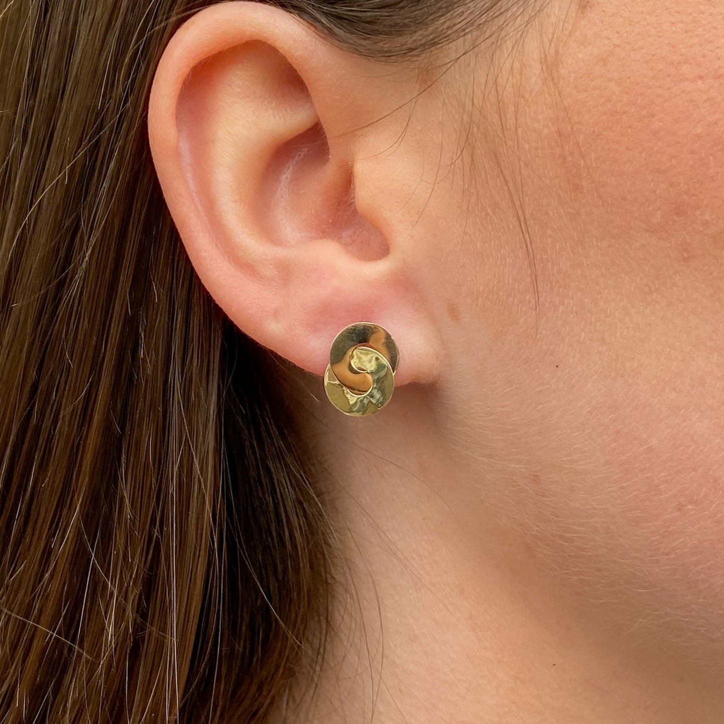 9ct Gold Flat Unity Stud Earrings - John Ross Jewellers