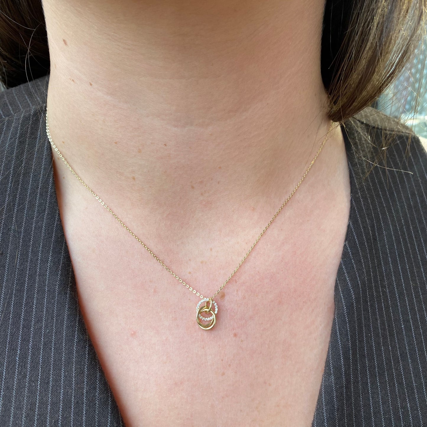 9ct Gold CZ Russian Knot Necklace - John Ross Jewellers