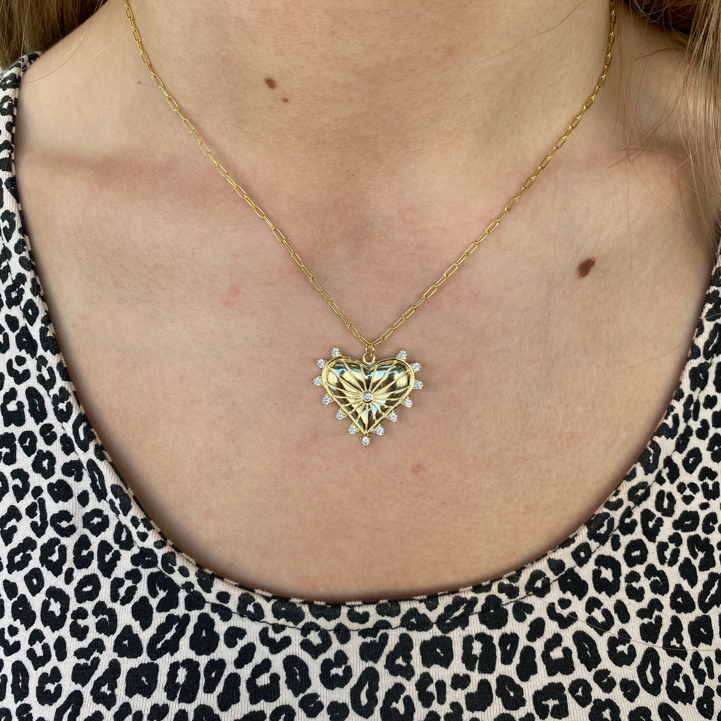 Sunshine Decorative Heart Necklace - John Ross Jewellers