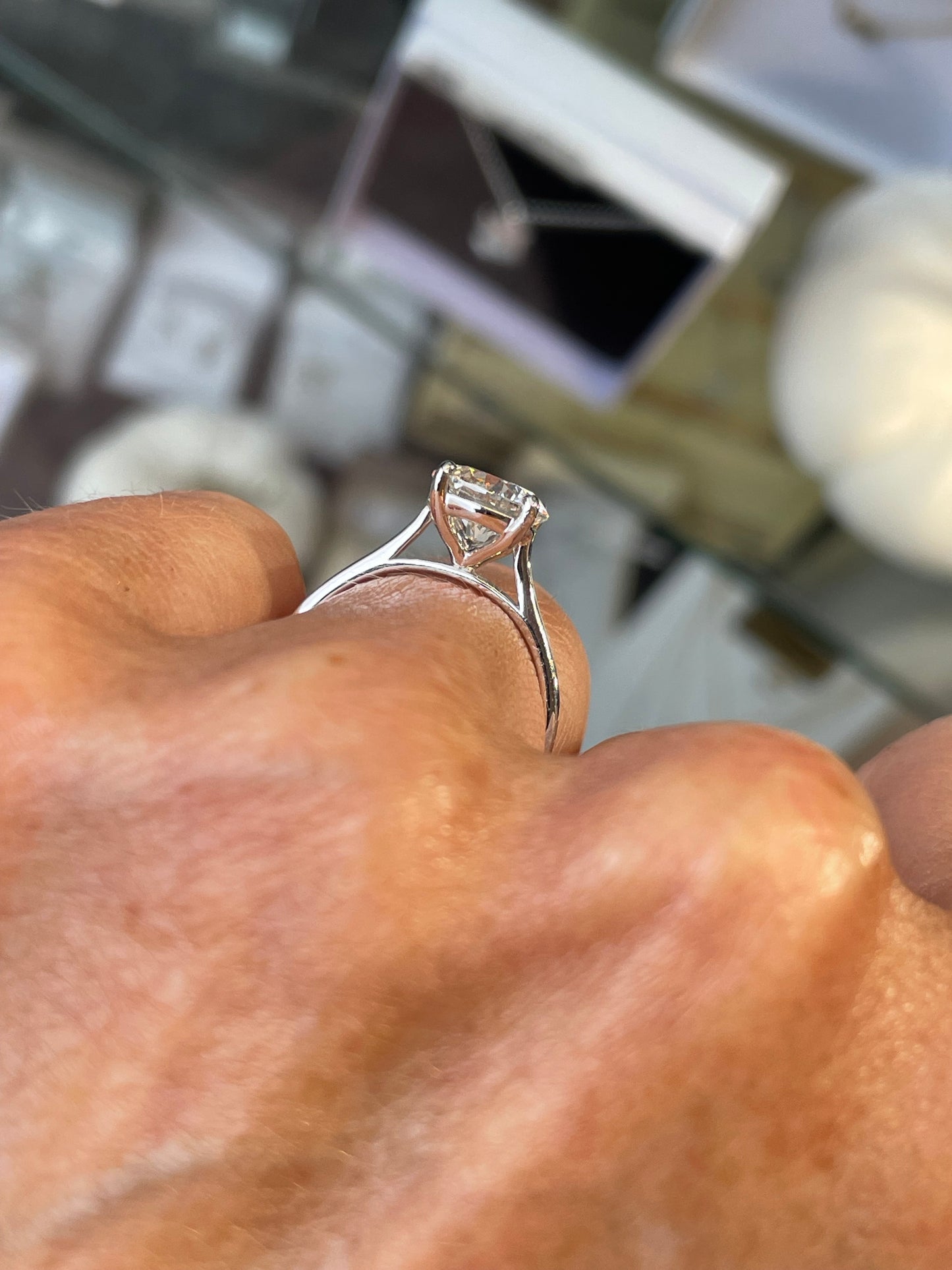 Platinum Solitaire Engagement Ring | Lab 2.03ct - John Ross Jewellers