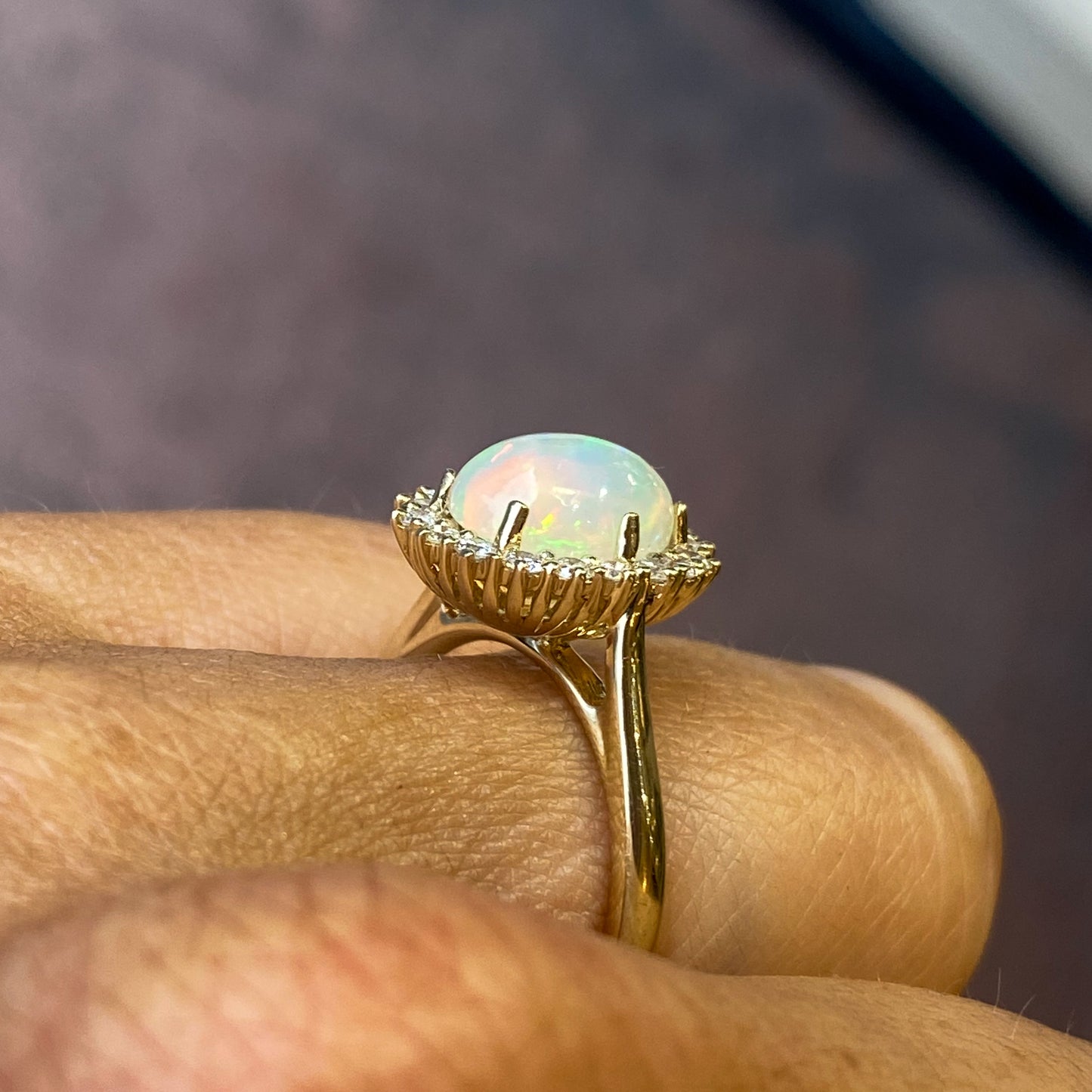 9ct Gold Gem Opal & Diamond Ring - John Ross Jewellers