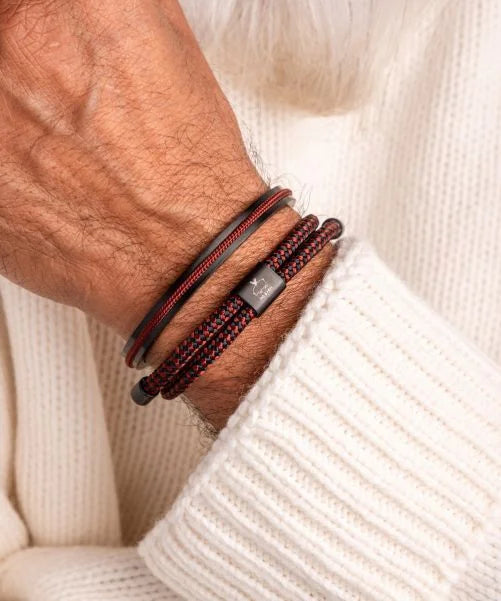 PIG & HEN Little Lewis 4mm Velvet Red Black | Black - John Ross Jewellers