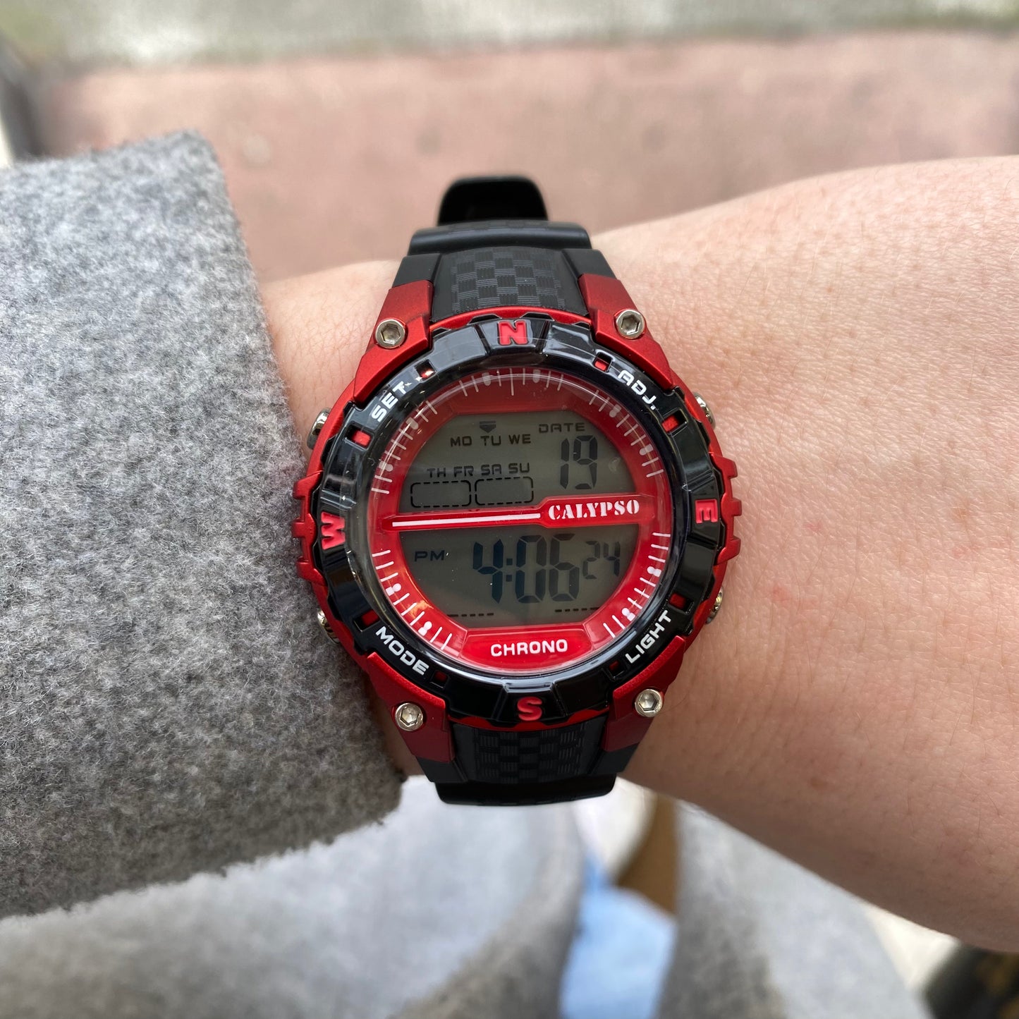 Q&Q Calypso Gents Red Digital Watch - John Ross Jewellers