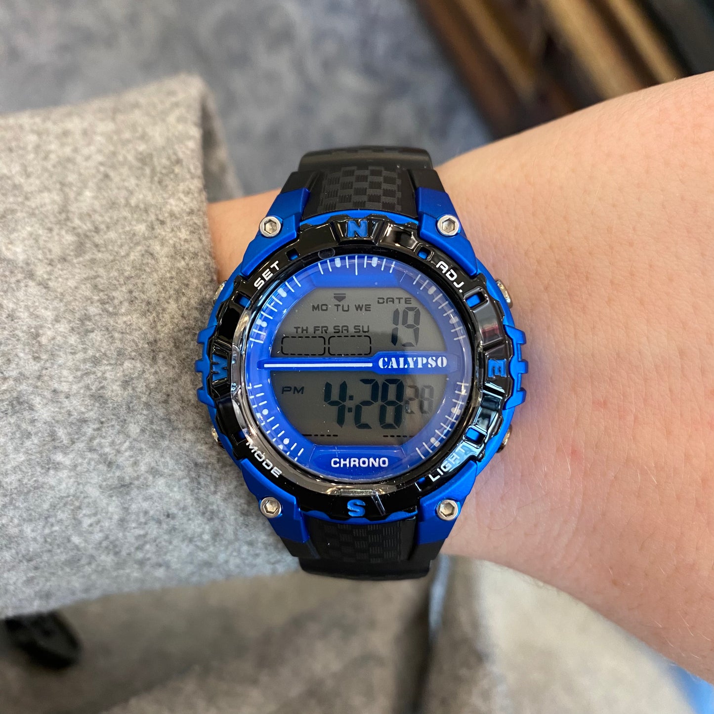 Q&Q Calypso Gents Blue Digital Watch - John Ross Jewellers