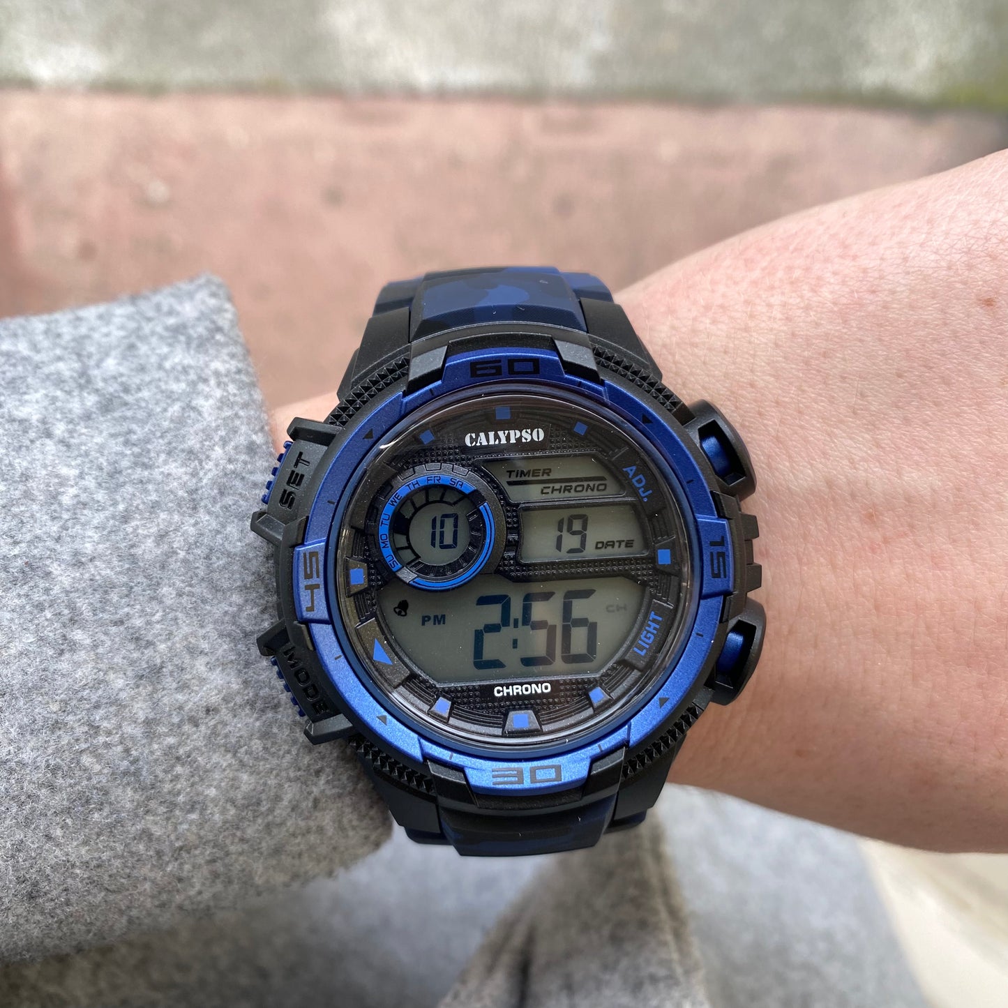Q&Q Calypso Gents Blue Digital Watch - John Ross Jewellers